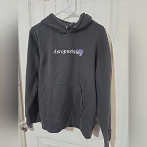 Aeropostale Gray Hoodie Rose Logo Pullover Sweatshirt Women’s M